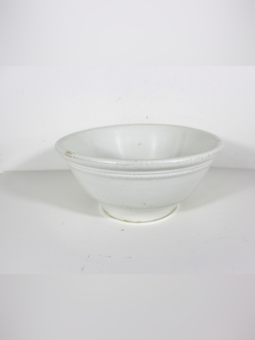 Antique 11” White Ironstone Mixing Bowl DRESDEN White Granite Country Farmhouse